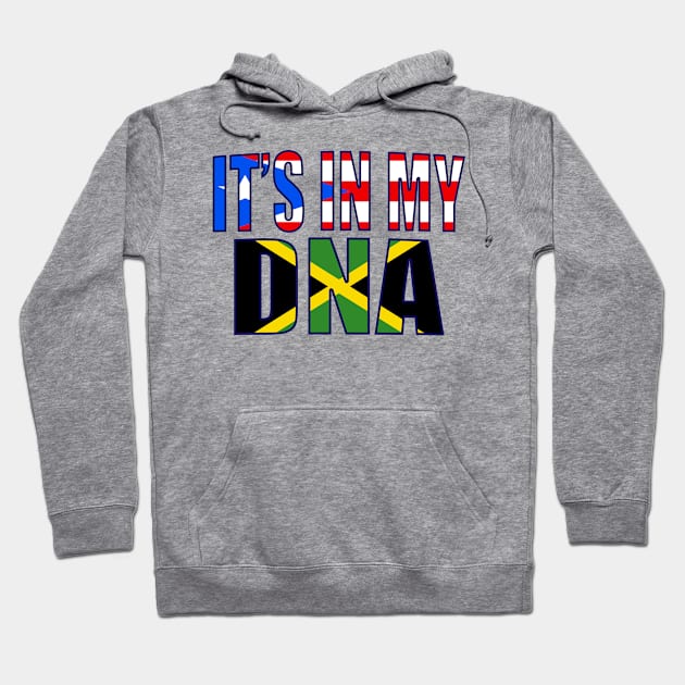 Puerto Rican And Jamaican Mix Flag DNA Heritage Gift Hoodie by Just Rep It!!